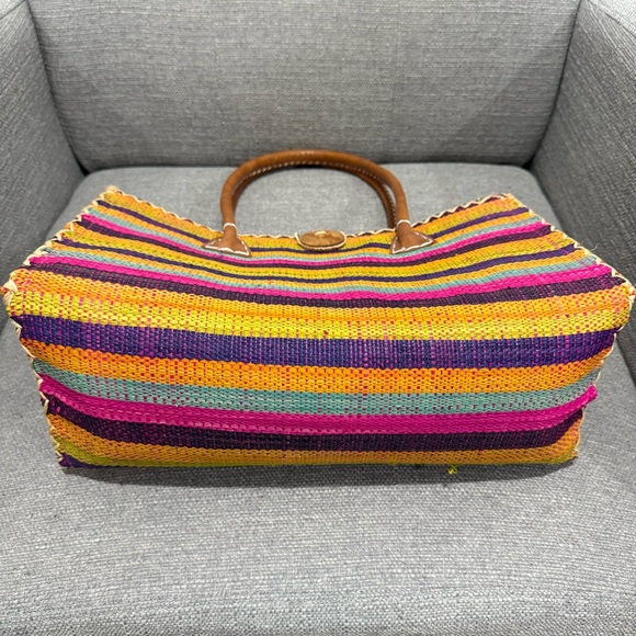 Colorful Striped Women's Small Tote Bag - Picture 6 of 11